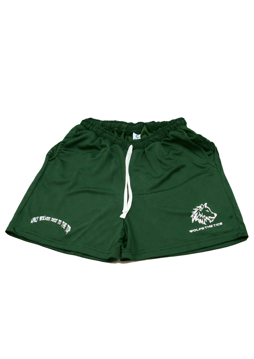 Forest green Polyester double mesh shorts