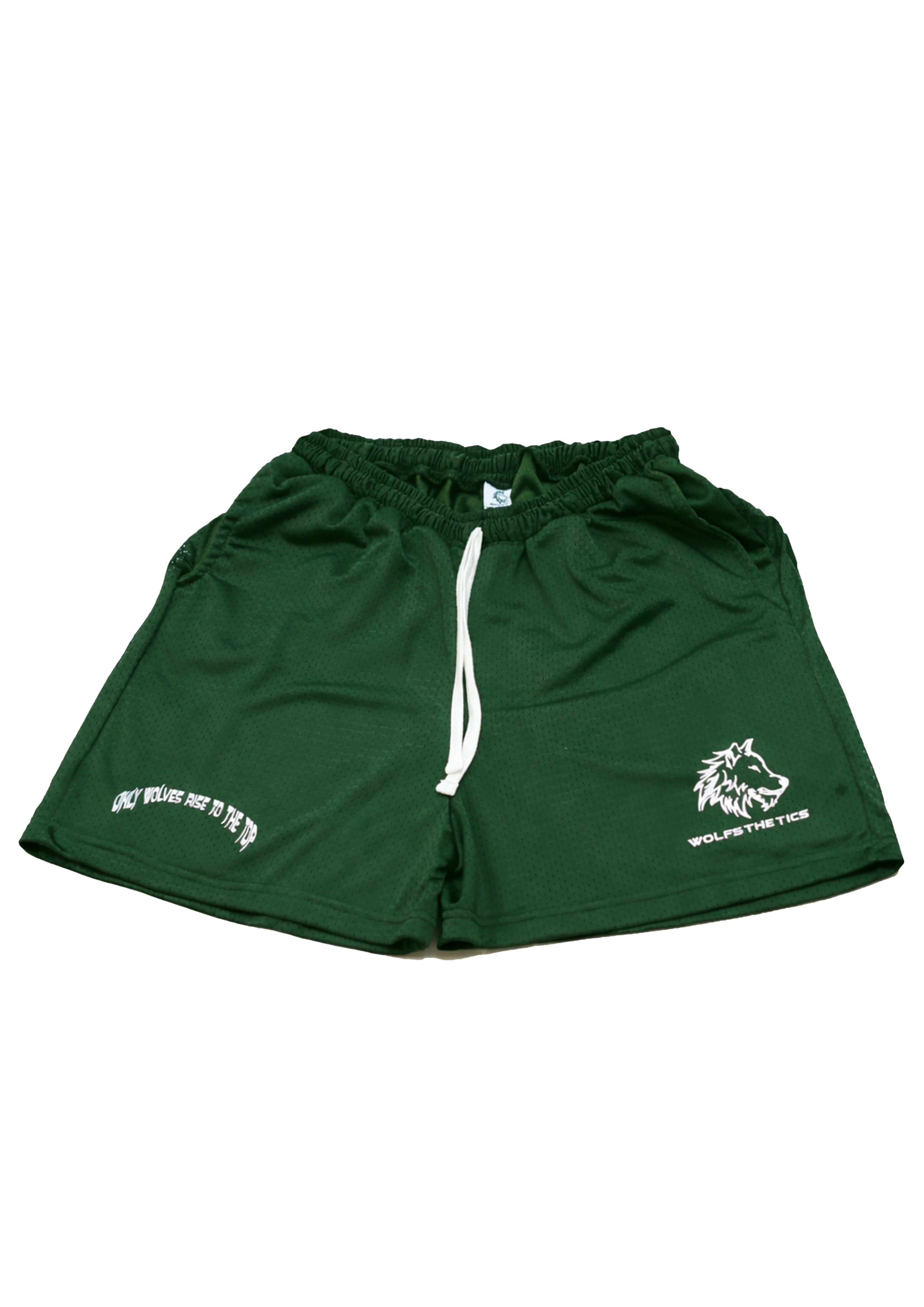 Forest green Polyester double mesh shorts