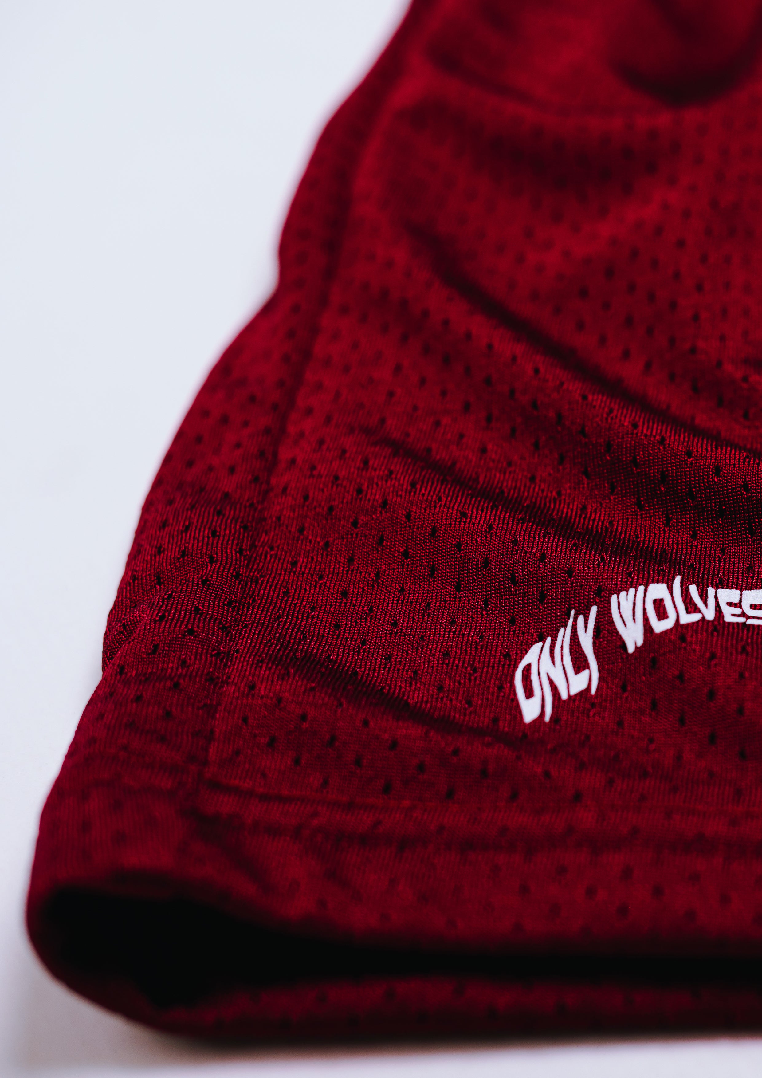 Maroon Polyester double mesh shorts