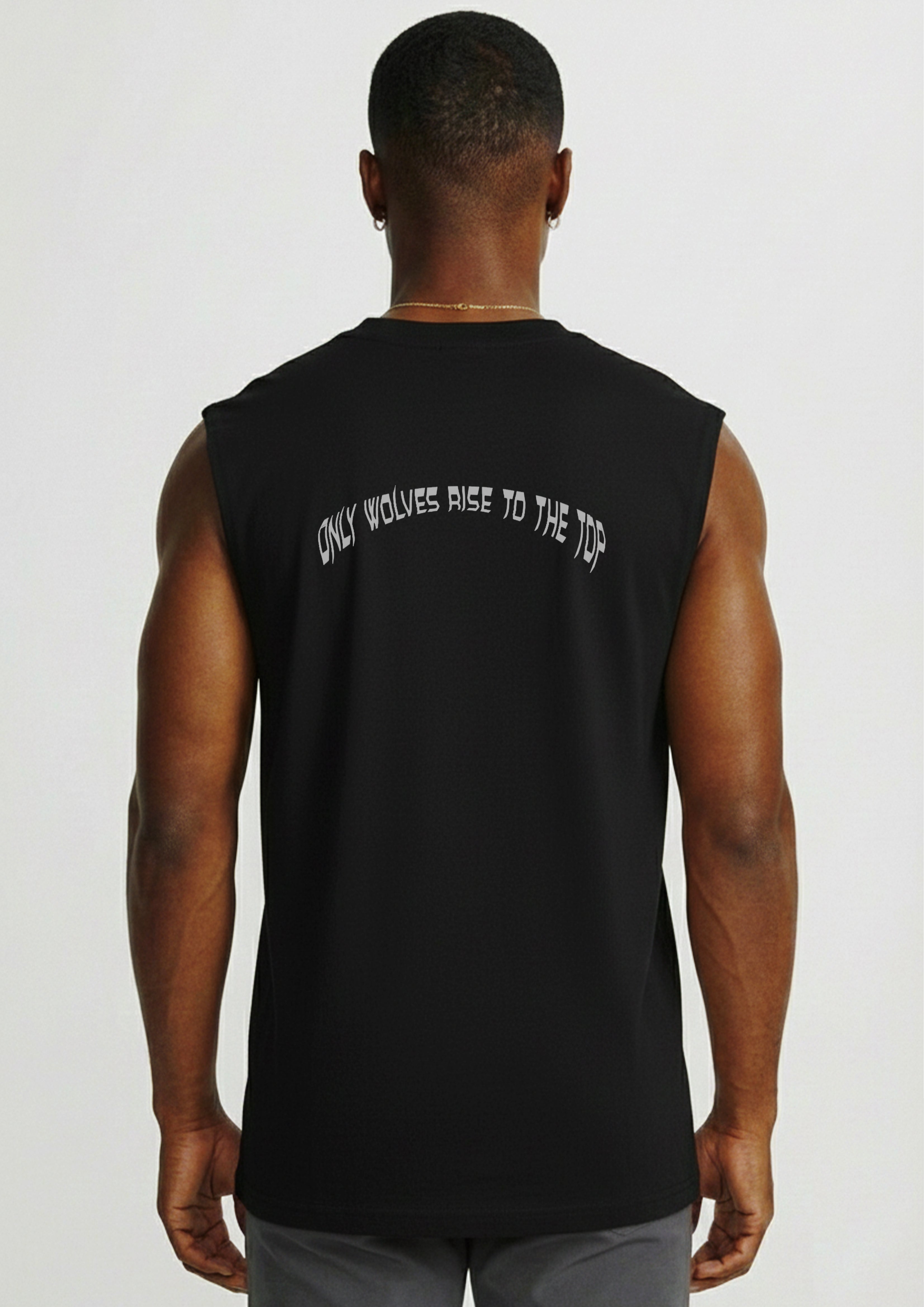 Sleeveless oversized cut offs Black