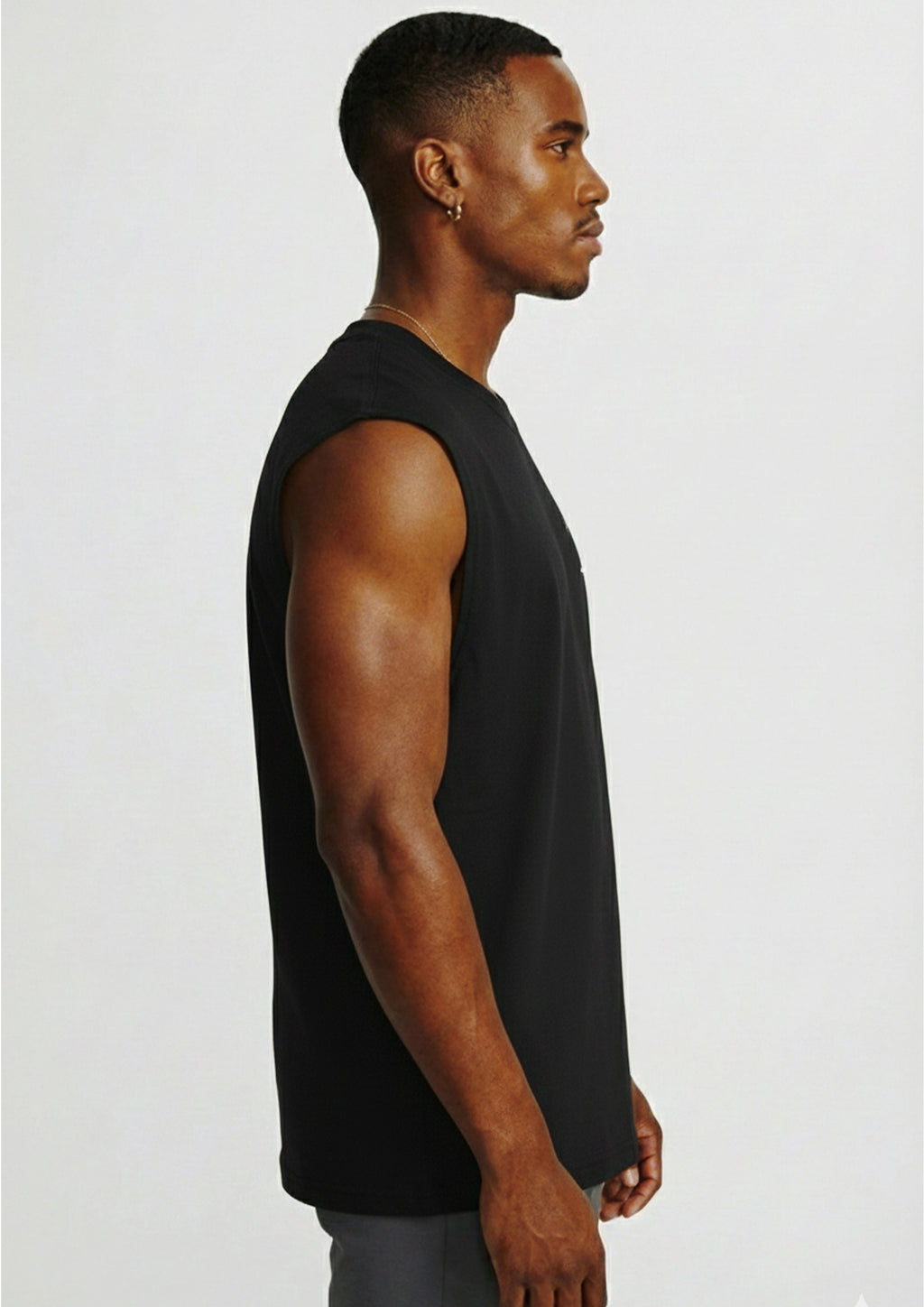 Sleeveless oversized cut offs Black