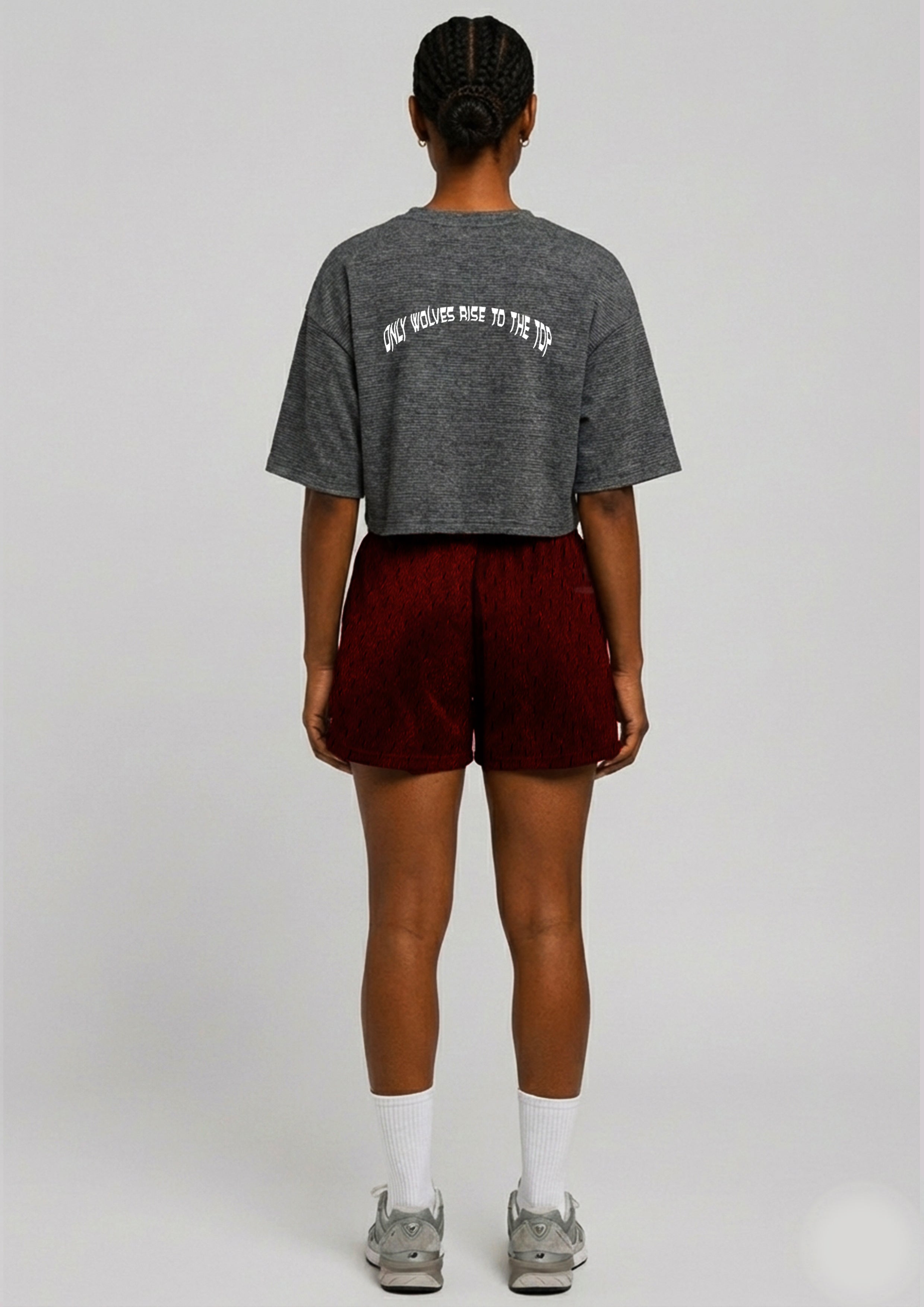 Grey Oversized Crop top