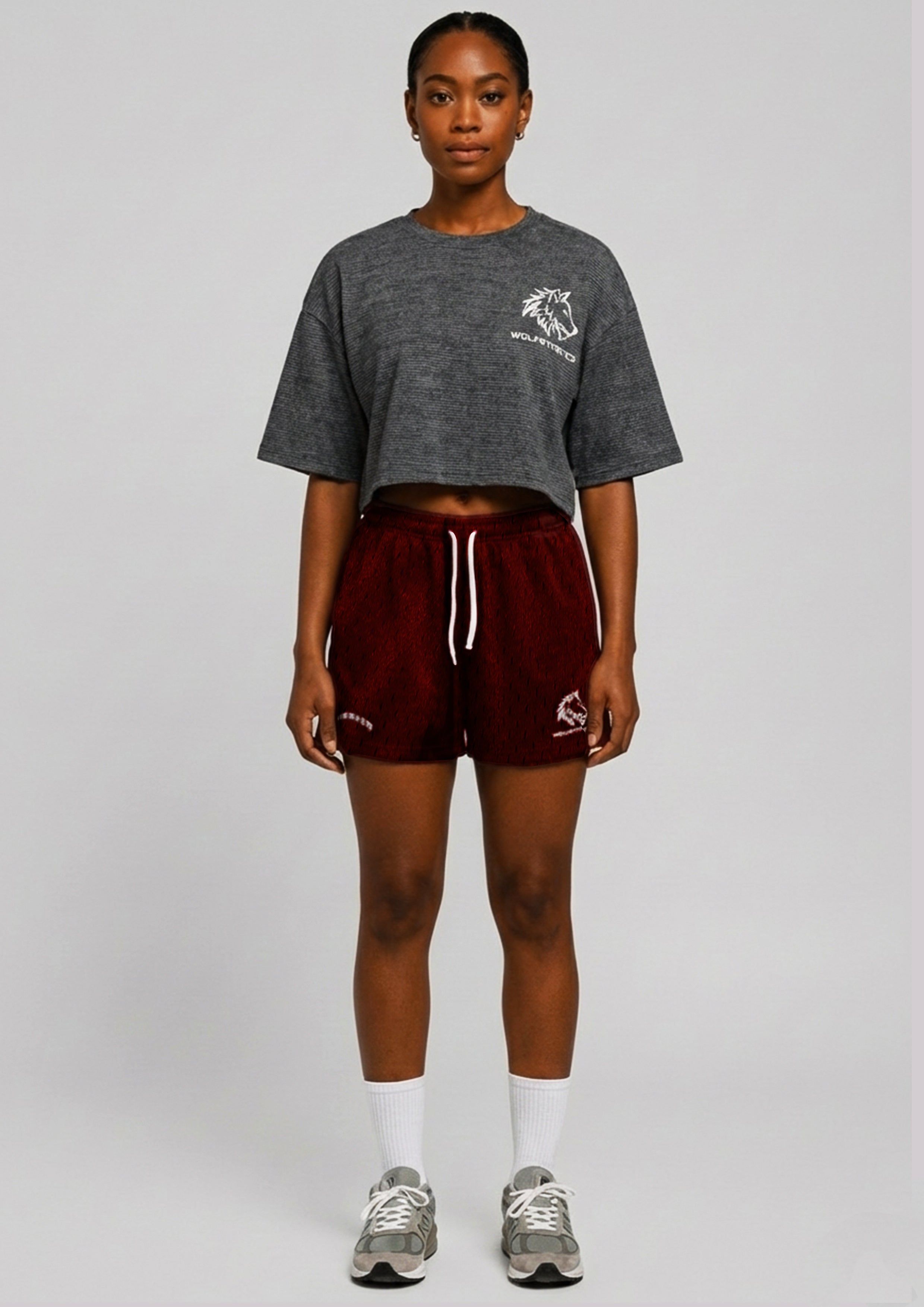 Grey Oversized Crop top