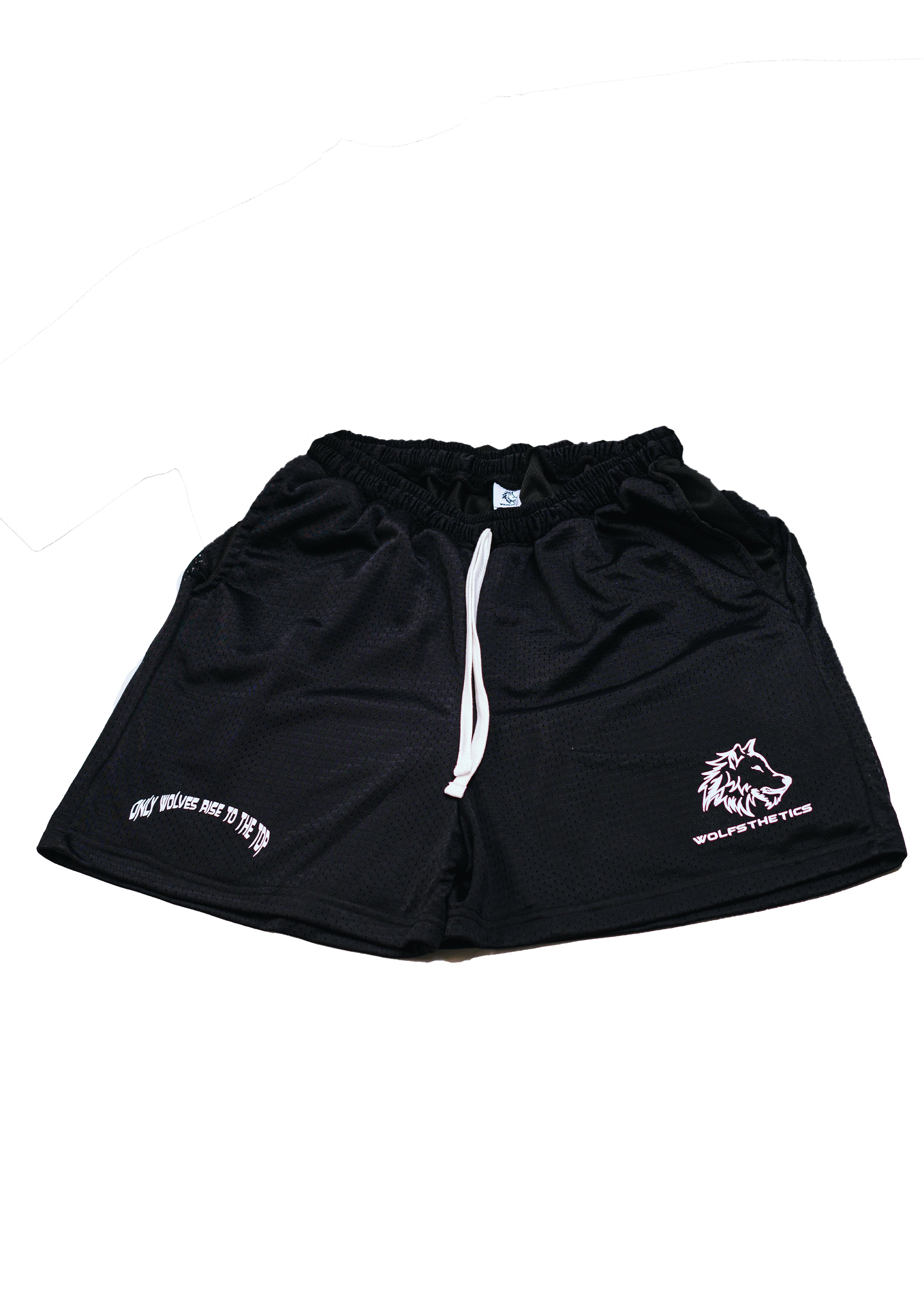 Black Polyester double mesh shorts