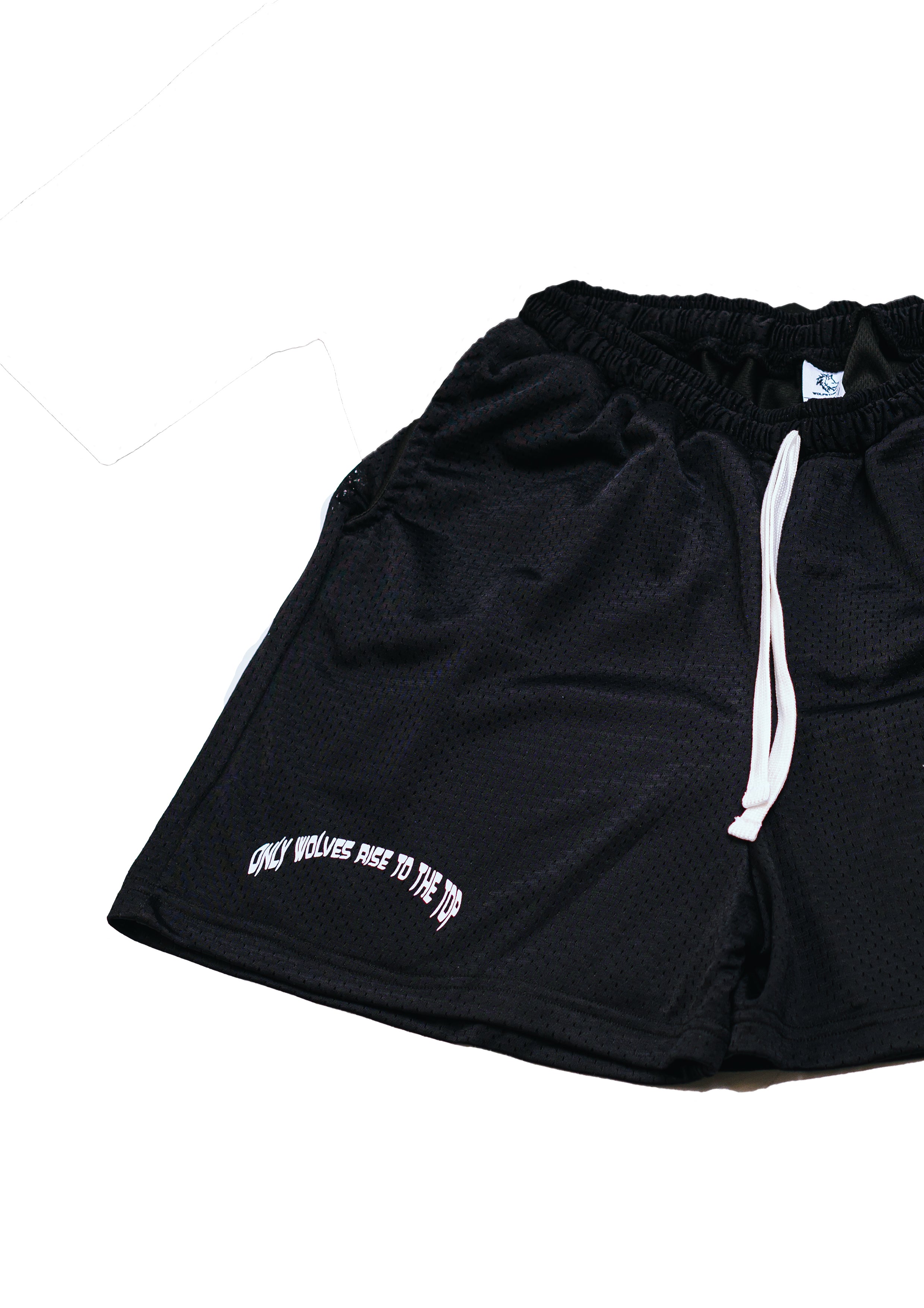 Black Polyester double mesh shorts