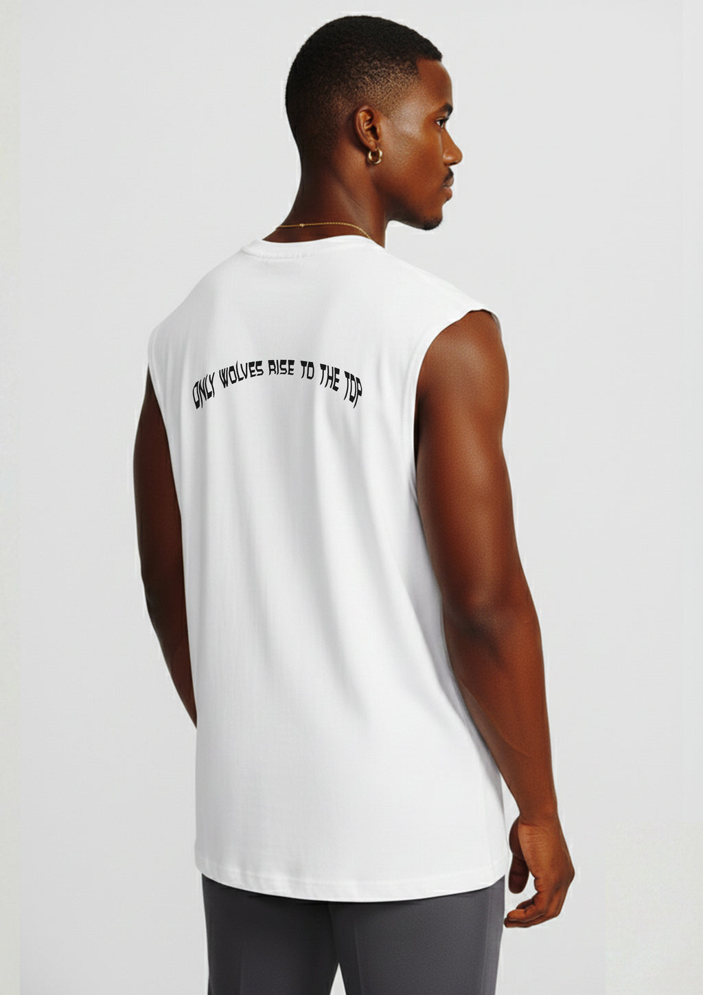 Sleeveless oversized cut offs white