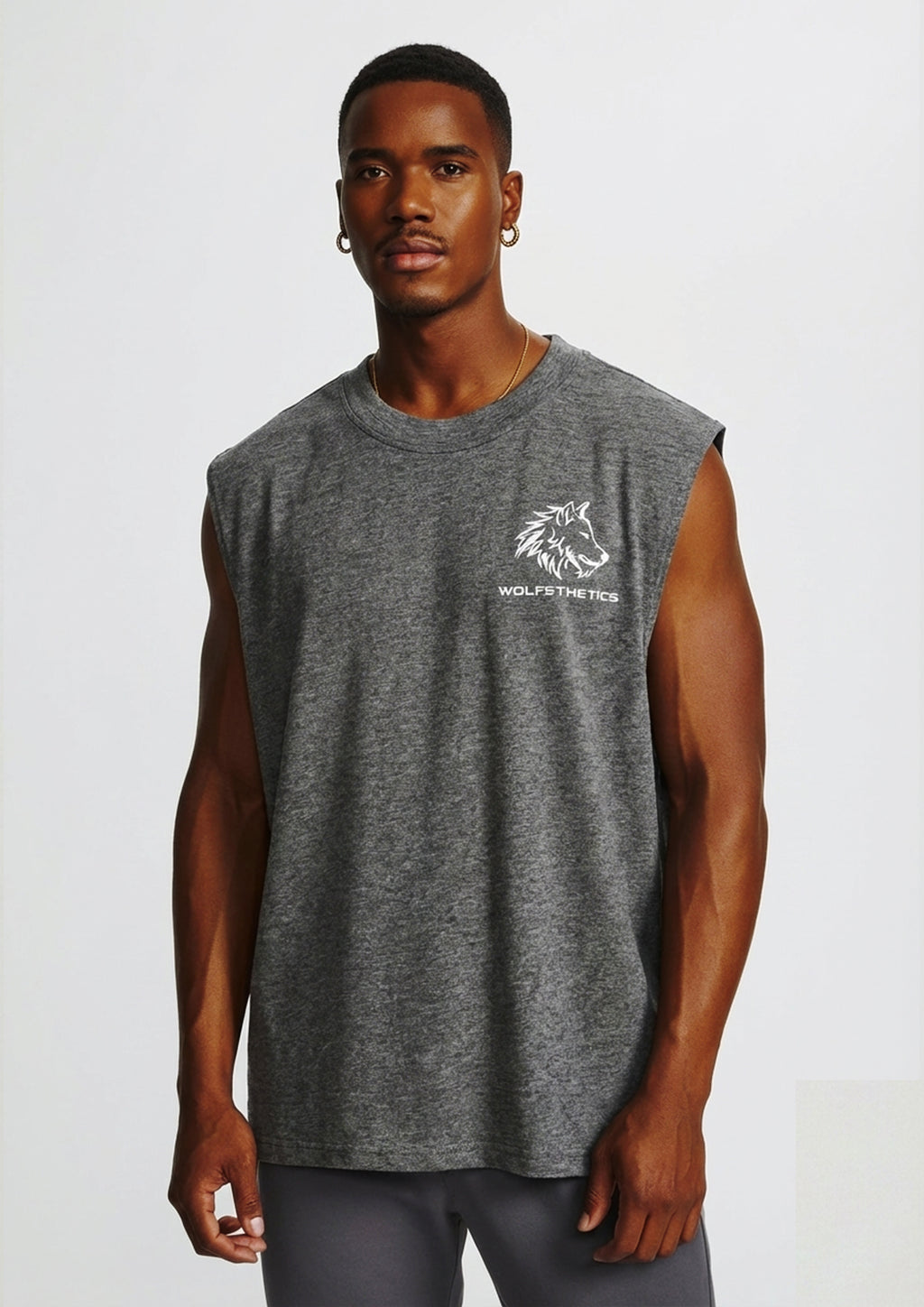 Sleeveless oversized cut offs Grey