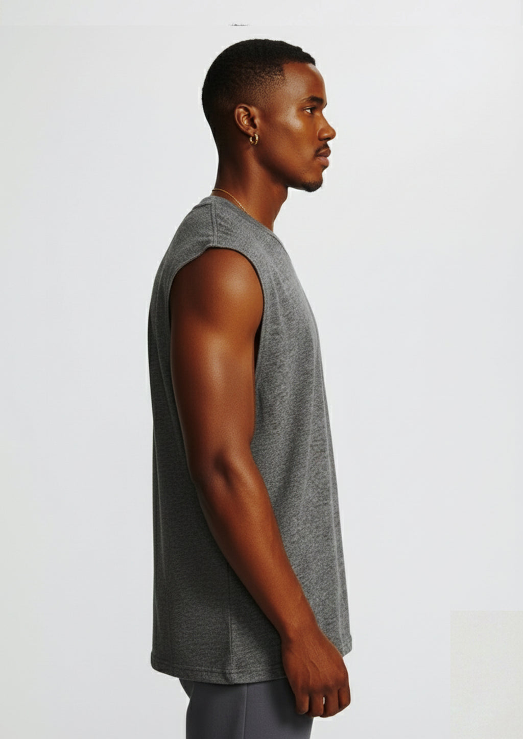 Sleeveless oversized cut offs Grey