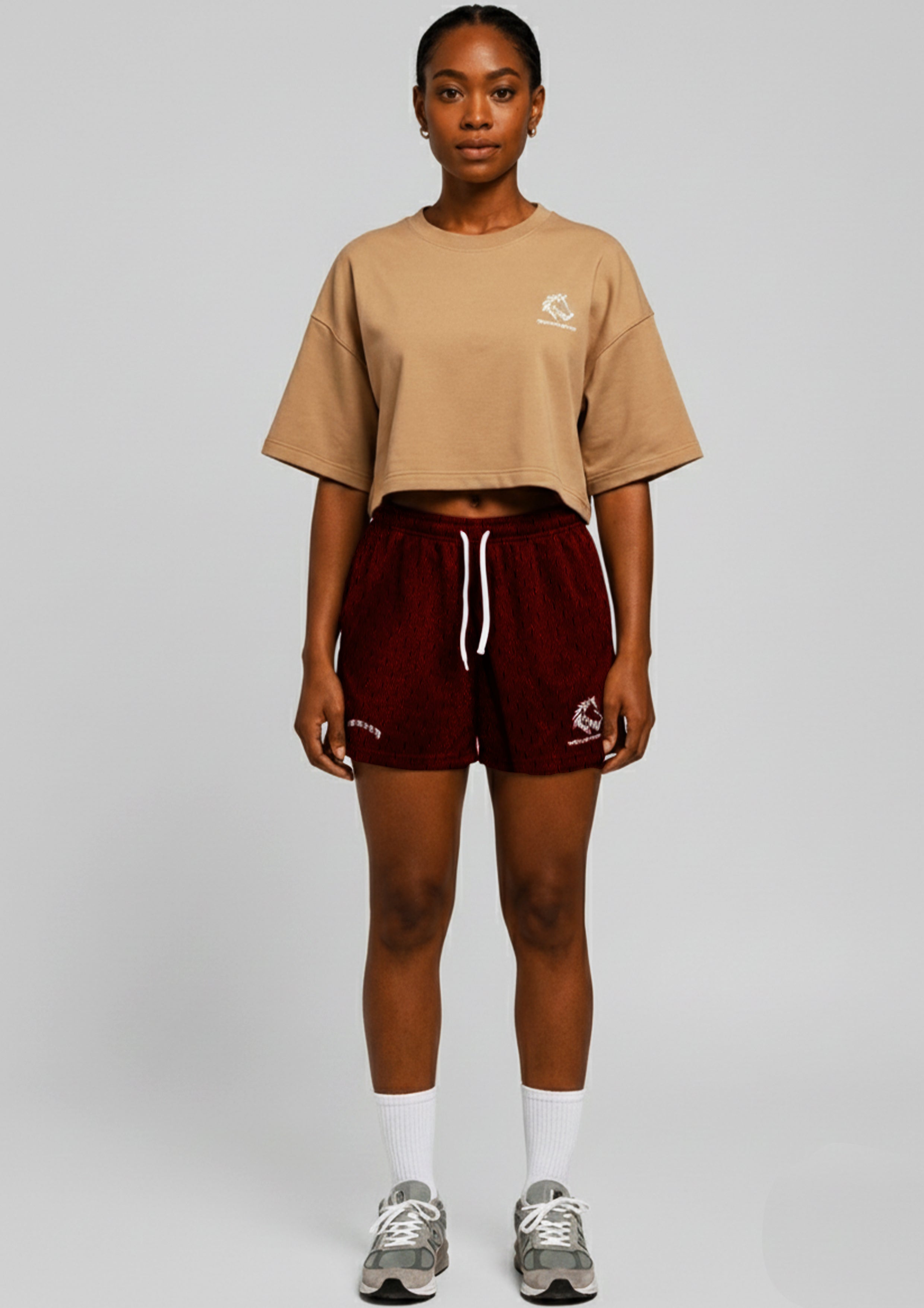 Desert sand beige Oversized Crop top