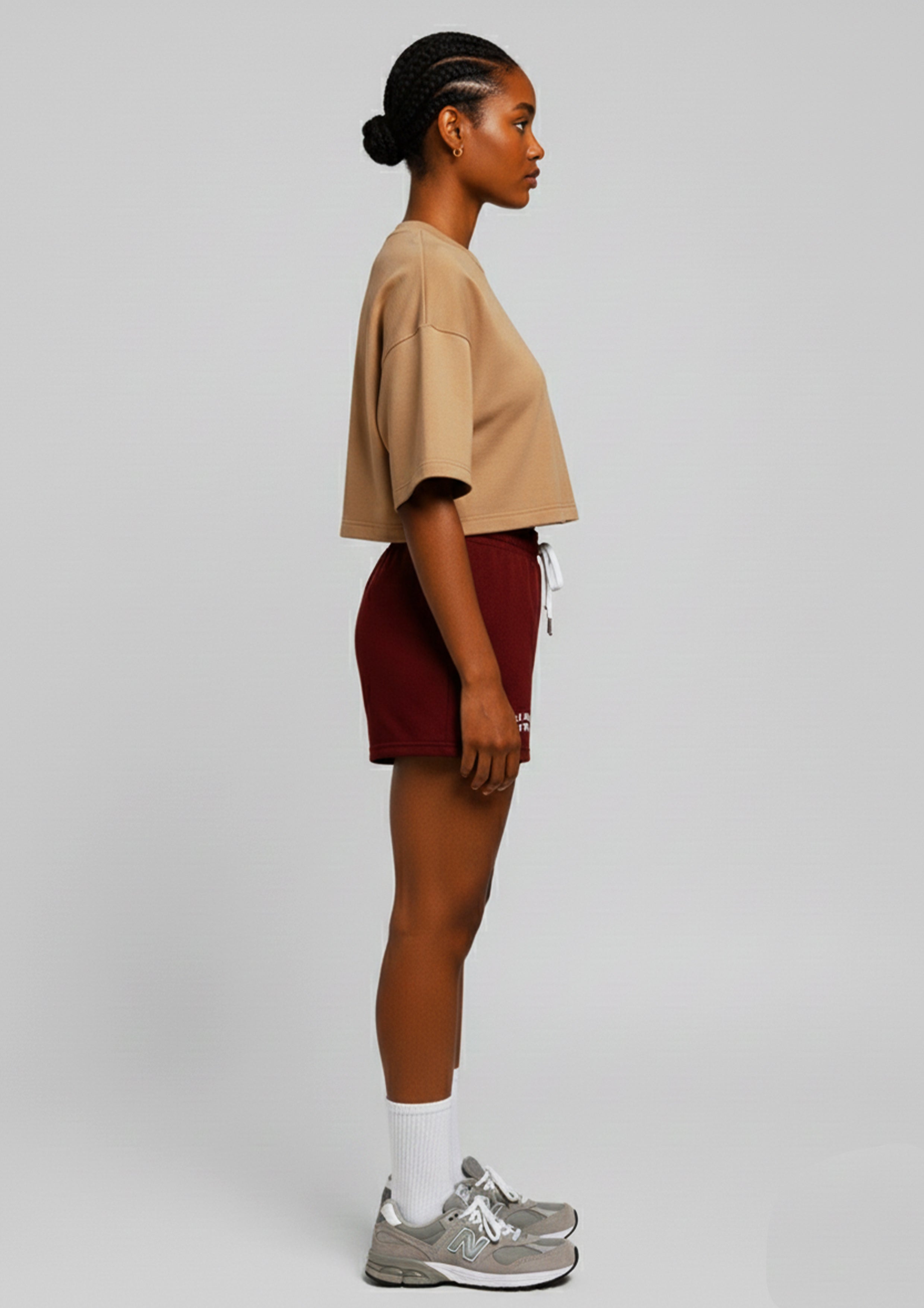 Desert sand beige Oversized Crop top