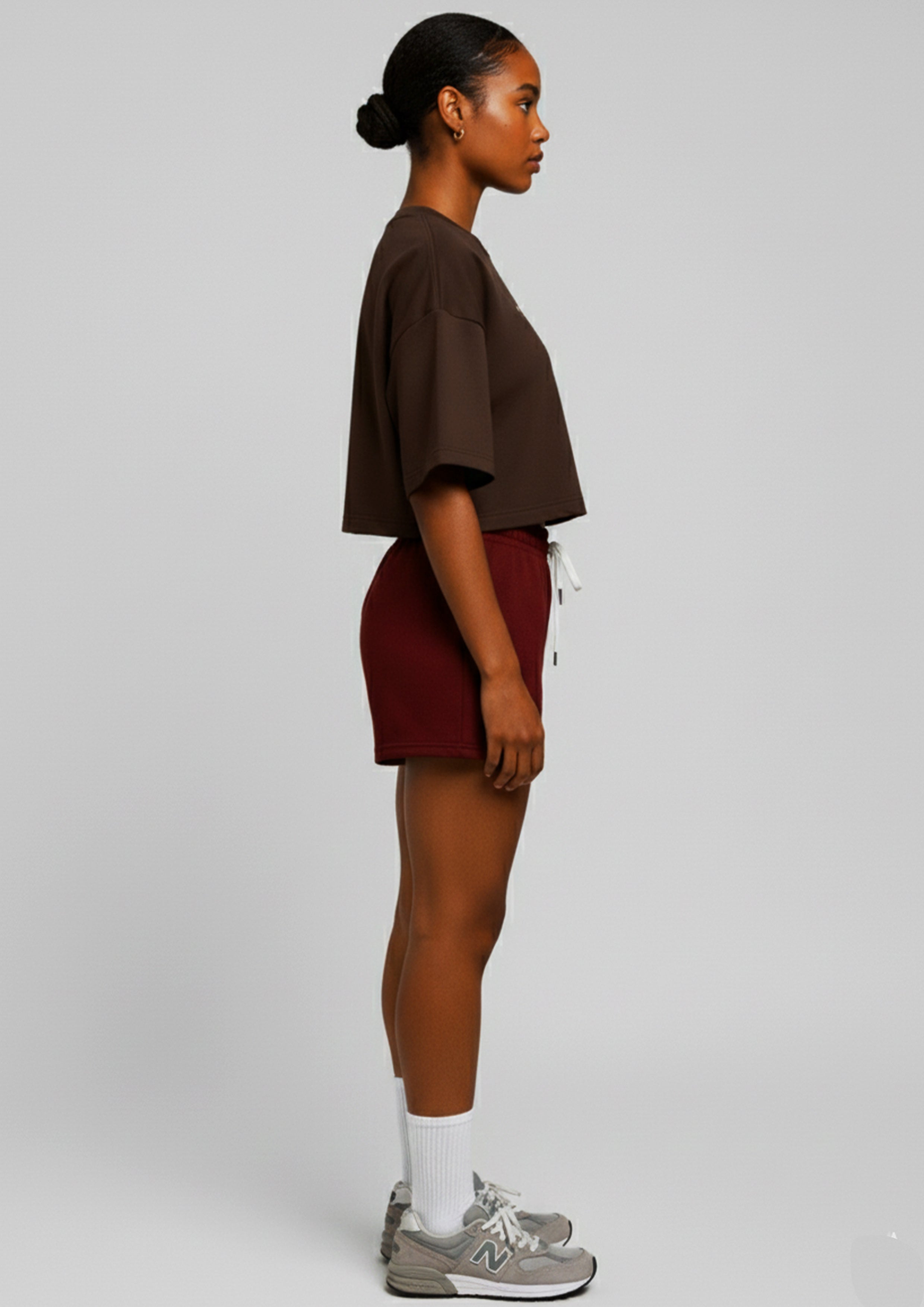 Dark chocolate brown Oversized Crop top