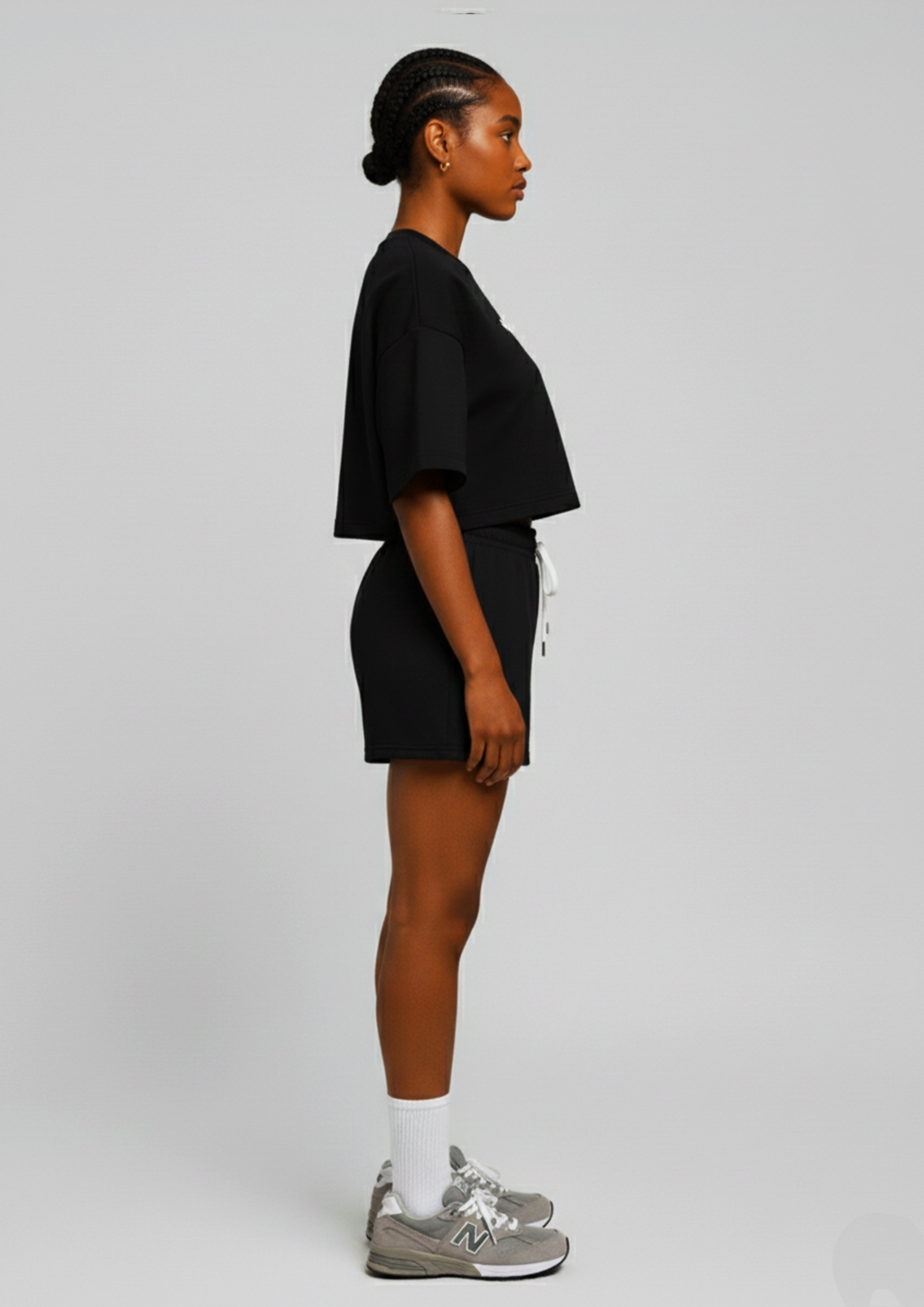 Black Oversized Crop top