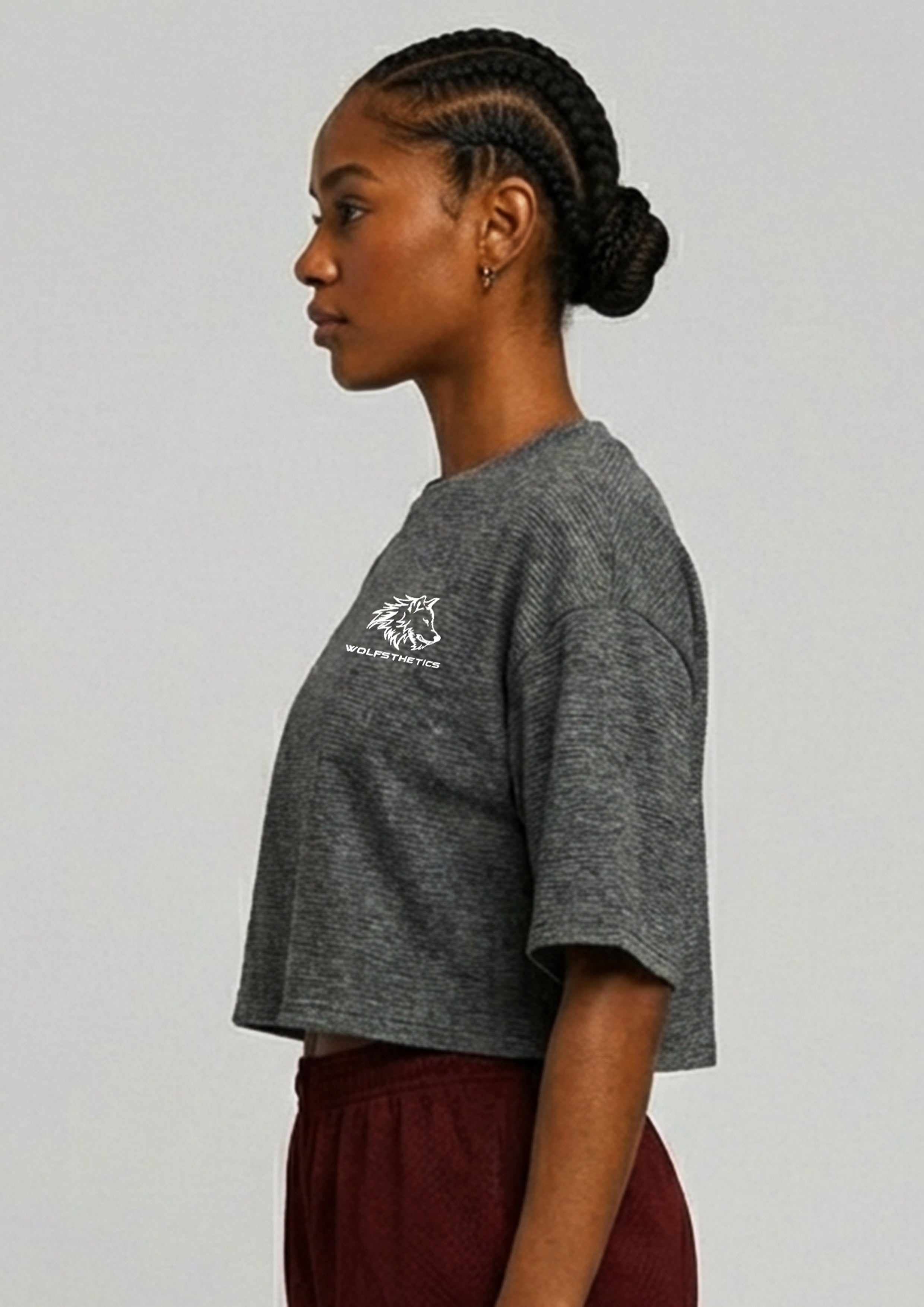 Grey Oversized Crop top